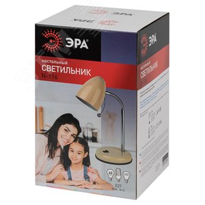 Светильник настольный  N-116-Е27-40W-BG бежевый (16/96) ЭРА (Б0047202) - фото 3