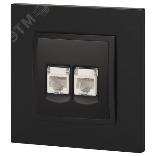 Розетка 2хRJ45, Эра Elegance, антрацит, 14-3108-05 - фото 5
