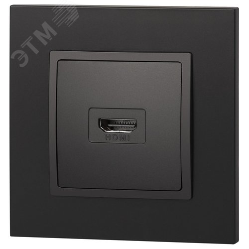 Розетка HDMI, Эра Elegance, антрацит, 14-3114-05 - фото 2
