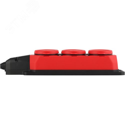 Колодка каучуковая с/з 3 гнезда 16A IP44 красная 9/90/540 - фото 3