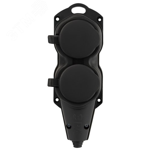 Колодка каучуковая с заземлением 2 розетки 16A IP44 черная KX-2e-B-IP44 - фото 4