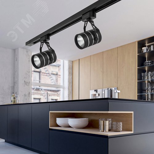 Светильник светодиодный трековый на шинопровод TR3 - 10 BK 10 Вт черный COB (30/360) 6