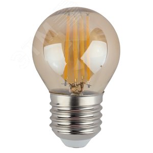 Лампа светодиодная F-LED P45-9W-827-E27 gold  (филамент, шар золот, 9Вт, тепл, E27) (10/100/3600) ЭРА (Б0047025) 3