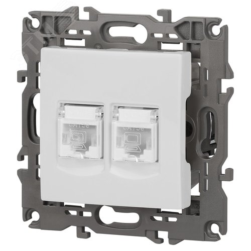 Розетка 2хRJ45, Эра Elegance, белый, 14-3108-01 - фото 3