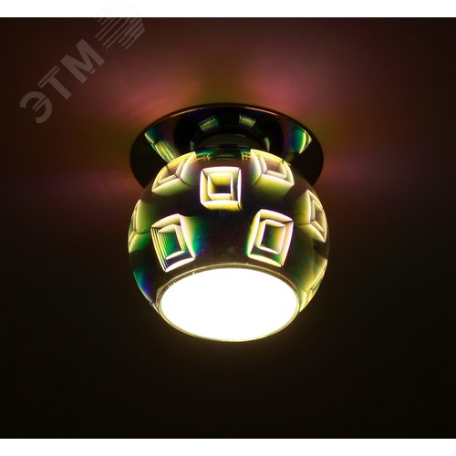 Светильник декор 3D квадрат G9,220V, 35W, серебро/мультиколор (50/700) 2