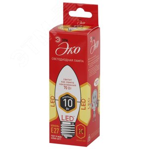 Лампа светодиодная LED B35-10W-827-E27,свеча,10Вт,тепл,E27 2