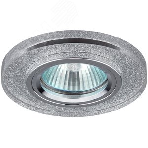 Светильник декор стекло круглое MR16,12V/220V, 50W, хром/серебряный блеск DK7 CH/SHSL - ЭРА (Энергия света)