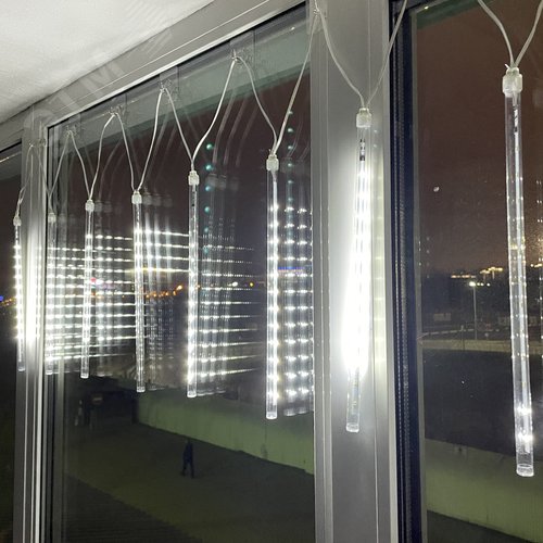 ЭРА Гирлянда LED Сосульки 2,1м холодный свет, 7V, IP44 (трансформатор в комплекте) (Б0041910) 3