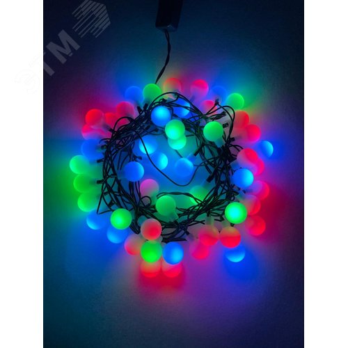 Гирлянда LED Нить Шарики d18мм, 5 м мультиколор, 220V ENIN - 18BM ЭРА (Б0047968) 4