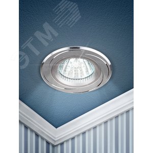 Светильник встраиваемый алюминиевый KL34 AL/SL/1 MR16, 12V, 50W хром - фото 2