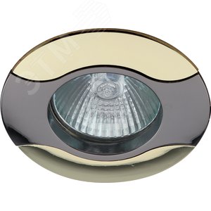 Светильник KL18 GU/G литой "волна" MR16,12V/220V, 50W черный металл/золото | C0043700 | ЭРА - ЭРА (Энергия света)