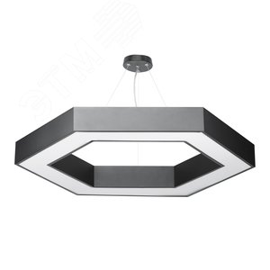 Светильник светодиодный Geometria Hexagon SPO-124-B-40K-051 51Вт 4000К 3900Лм IP40 800*800*80 черный подвесной ЭРА (Б0050557) - фото 4