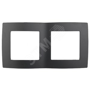 Рамка для розеток и выключателей 2 поста антрацит пластик ЭРА 12 12-5002-05