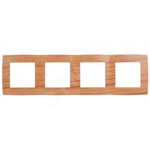 Рамка для розеток и выключателей 4 поста дуб пластик ЭРА 12 12-5004-09
