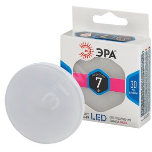 Лампа светодиодная LED 7 Вт 560Лм 4000К таблетка (GX53) нейтральный GX53 170-265В LED GX-7W-840-GX53 Standart - ЭРА (Энергия света)