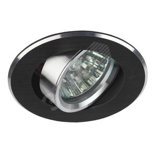 KL58А  SL/BK Точечные светильники ЭРА литой поворотный  'алюминевый ' MR16,12V/220V, 50W  серебро/черный' - ЭРА (Энергия света)