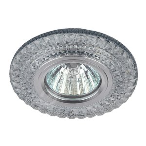 Светильник точечный DK LD3 SL/WH+GR декор cо светодиодной подсветкой (белый+зеленый), прозрачный (Б0019204)