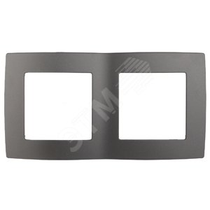 Рамка для розеток и выключателей 2 поста графит пластик ЭРА 12 12-5002-12
