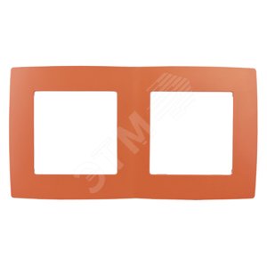 Рамка для розеток и выключателей 2 поста оранжевый пластик ЭРА 12 12-5002-22