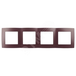 Рамка для розеток и выключателей 4 поста бордо пластик ЭРА 12 12-5004-25