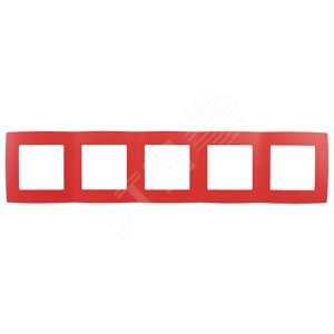 Рамка для розеток и выключателей 5 постов красный пластик ЭРА 12 12-5005-23