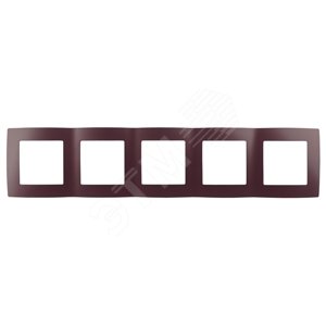 Рамка для розеток и выключателей 5 постов бордо пластик ЭРА 12 12-5005-25