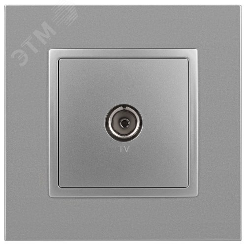 Розетка TV одиночная, Эра Elegance, алюминий, 14-3101-03 2