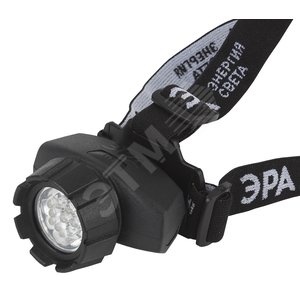 Фонарь налобный светодиодный 1Вт 60Лм IP40 LED 4 режима на батарейках 3xAAA (в комплект не входят) GB-602 черный - ЭРА (Энергия света)