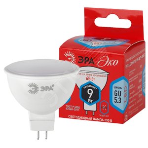 ECO LED MR16-9W-840-GU5.3 Лампы СВЕТОДИОДНЫЕ ЭКО ЭРА (диод, софит, 9Вт, нейтр, GU5.3) | Б0032973 | ЭРА
