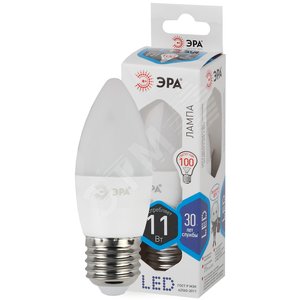 Лампа светодиодная Эра LED B35-11W-840-E27 (диод, свеча, 11Вт, нейтр, E27) (Б0032983) - ЭРА (Энергия света)