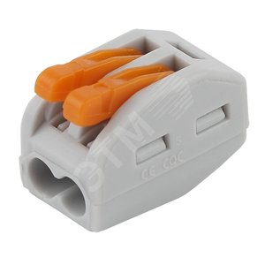 Строительно-монтажная клемма СМК, модель 412, с рычагом, 2 отверстия, 0.08-2.5мм2