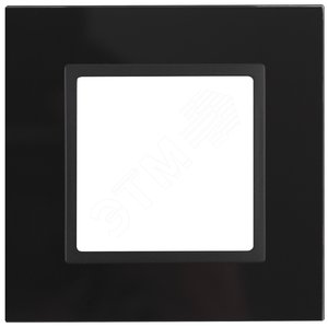 Рамка для розеток и выключателей черный стекло ЭРА Elegance 14-5101-05