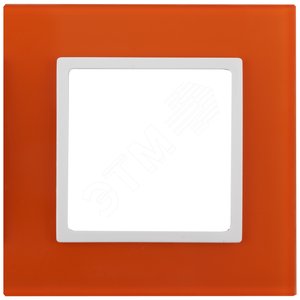 Рамка для розеток и выключателей оранжевый стекло ЭРА Elegance 14-5101-22