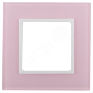 Рамка для розеток и выключателей розовый стекло ЭРА Elegance 14-5101-30