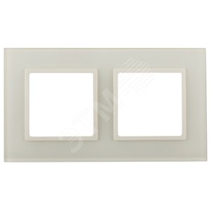 Рамка для розеток и выключателей слоновая кость стекло ЭРА Elegance 14-5102-02