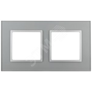 Рамка для розеток и выключателей алюминий стекло ЭРА Elegance 14-5102-03