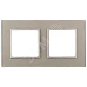 Рамка для розеток и выключателей шампань стекло ЭРА Elegance 14-5102-04