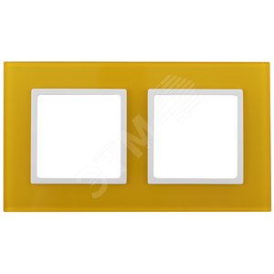 Рамка для розеток и выключателей жёлтый стекло ЭРА Elegance 14-5102-21