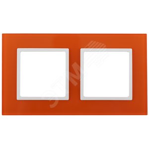 Рамка для розеток и выключателей оранжевый стекло ЭРА Elegance 14-5102-22