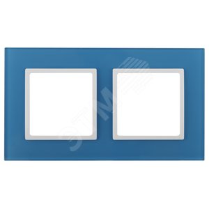 Рамка для розеток и выключателей голубой стекло ЭРА Elegance 14-5102-28