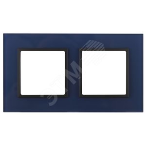Рамка для розеток и выключателей синий стекло ЭРА Elegance 14-5102-29