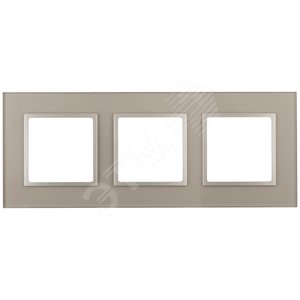 Рамка для розеток и выключателей шампань стекло ЭРА Elegance 14-5103-04