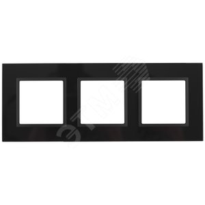 Рамка для розеток и выключателей черный стекло ЭРА Elegance 14-5103-05