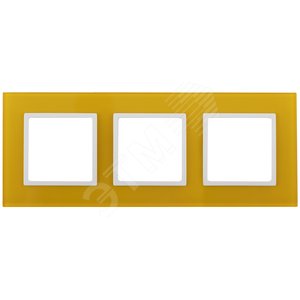 Рамка для розеток и выключателей жёлтый стекло ЭРА Elegance 14-5103-21