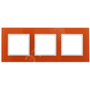 Рамка для розеток и выключателей оранжевый стекло ЭРА Elegance 14-5103-22