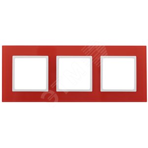 Рамка для розеток и выключателей красный стекло ЭРА Elegance 14-5103-23