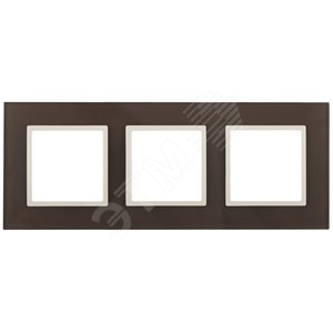 Рамка для розеток и выключателей мокко стекло ЭРА Elegance 14-5103-31