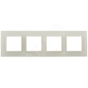 Рамка для розеток и выключателей слоновая кость стекло ЭРА Elegance 14-5104-02