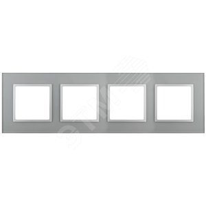 Рамка для розеток и выключателей алюминий стекло ЭРА Elegance 14-5104-03