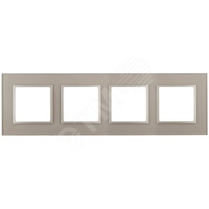 Рамка для розеток и выключателей шампань стекло ЭРА Elegance 14-5104-04